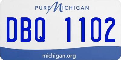 MI license plate DBQ1102