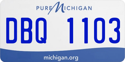 MI license plate DBQ1103