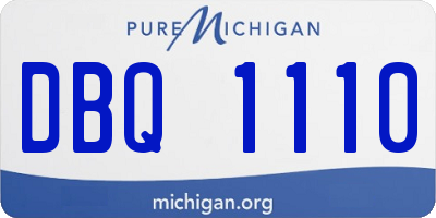 MI license plate DBQ1110