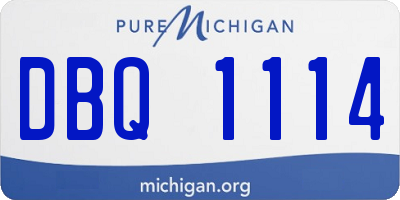 MI license plate DBQ1114