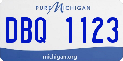 MI license plate DBQ1123