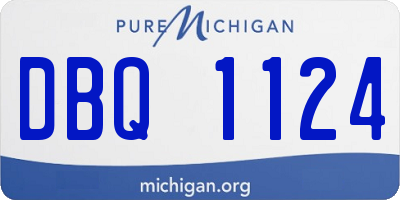 MI license plate DBQ1124