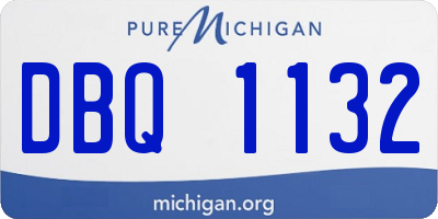 MI license plate DBQ1132