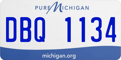 MI license plate DBQ1134