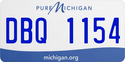 MI license plate DBQ1154