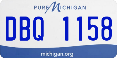 MI license plate DBQ1158