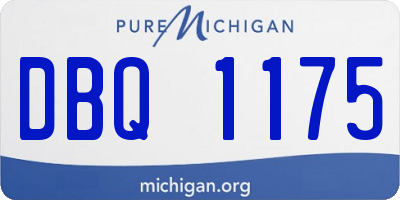 MI license plate DBQ1175