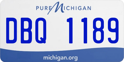 MI license plate DBQ1189