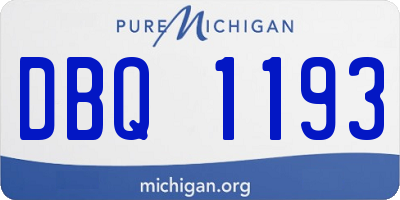 MI license plate DBQ1193