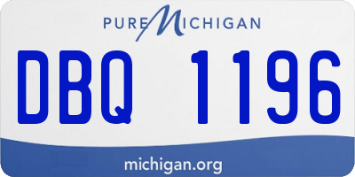 MI license plate DBQ1196