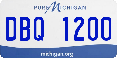 MI license plate DBQ1200