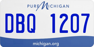 MI license plate DBQ1207