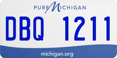 MI license plate DBQ1211