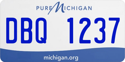 MI license plate DBQ1237
