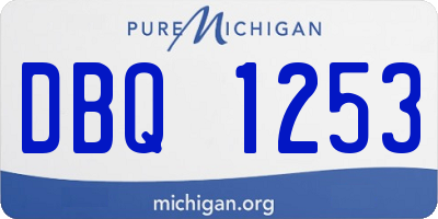 MI license plate DBQ1253