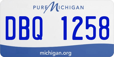 MI license plate DBQ1258