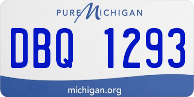 MI license plate DBQ1293