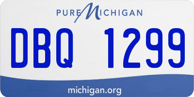 MI license plate DBQ1299