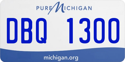 MI license plate DBQ1300