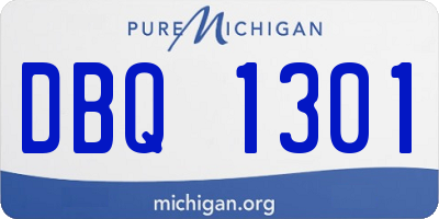 MI license plate DBQ1301