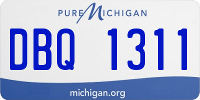 MI license plate DBQ1311