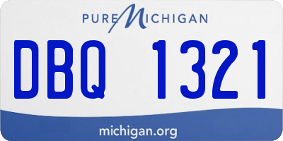 MI license plate DBQ1321