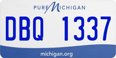MI license plate DBQ1337