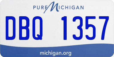 MI license plate DBQ1357