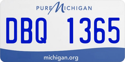 MI license plate DBQ1365