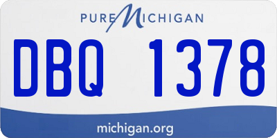 MI license plate DBQ1378
