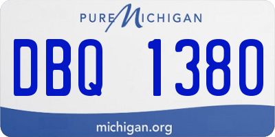 MI license plate DBQ1380