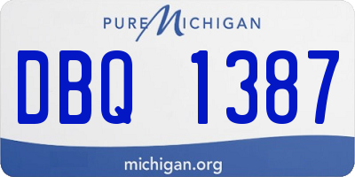 MI license plate DBQ1387