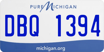 MI license plate DBQ1394