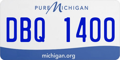 MI license plate DBQ1400