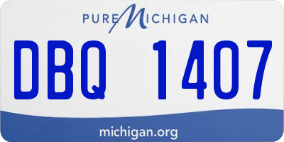 MI license plate DBQ1407