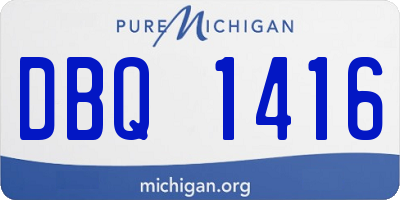 MI license plate DBQ1416