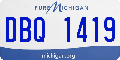 MI license plate DBQ1419