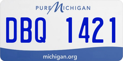 MI license plate DBQ1421