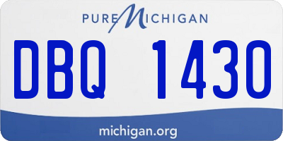 MI license plate DBQ1430