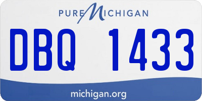 MI license plate DBQ1433