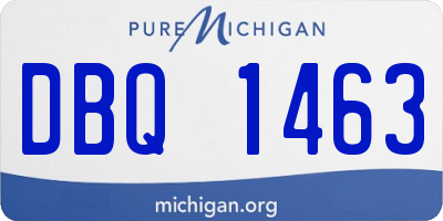 MI license plate DBQ1463