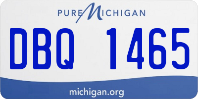 MI license plate DBQ1465