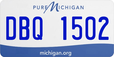 MI license plate DBQ1502