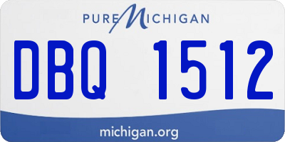 MI license plate DBQ1512