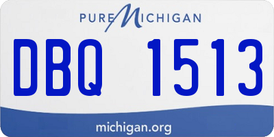 MI license plate DBQ1513