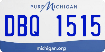 MI license plate DBQ1515