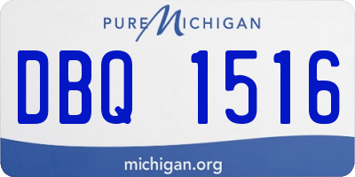 MI license plate DBQ1516