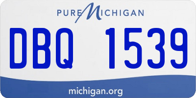 MI license plate DBQ1539