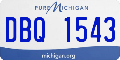 MI license plate DBQ1543