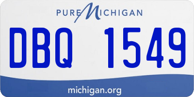 MI license plate DBQ1549